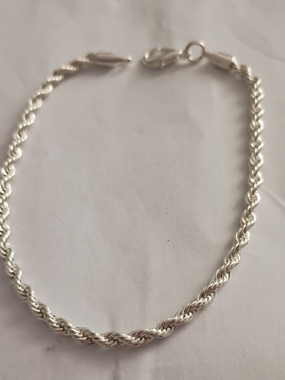 Silver Rope Chain Bracelet - Silver